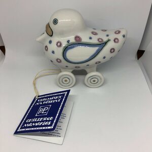 NWT Helena Ladova Liskova Porcelain Childhood Memories Czech Wheeled Duck
